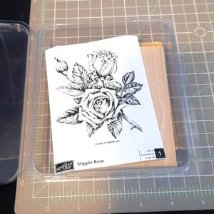 Stipple Rose new condition Stampin up rubber stamp from 2002!